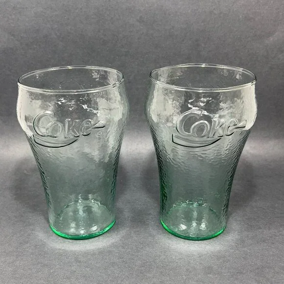Indiana Glass Classic Coca Cola Coke Oversized Drinkware Glasses Green - Picture 3 of 16